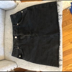 Topshop black jean mini skirt